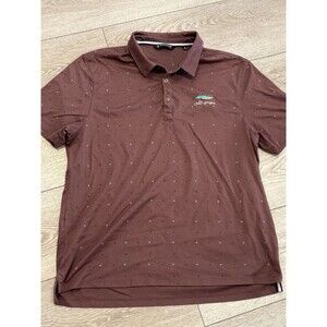 7 Diamonds Spence Polo Shirt Mens XL Red Geometric Pima Cotton Golf Casual